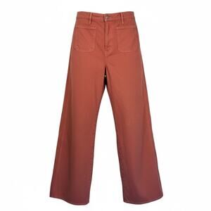 Veronica Beard Taylor Wide Leg Jeans Size 31 High Rise Terracotta Orange